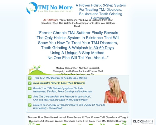 TMJ No More™ – Stop TMJ, Bruxism and Teeth Grinding Holistically TMJ No More™ – Stop TMJ, Bruxism and Teeth Grinding Holistically