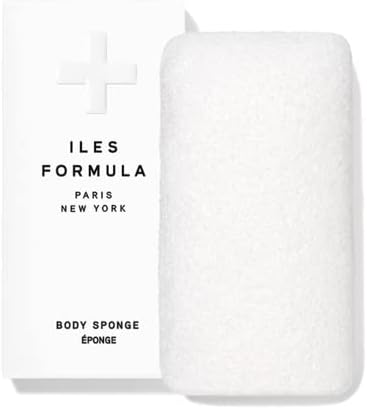 Iles Formula Body Sponge: Natural + Non-Toxic + Biodegradable + Anti-Bacterial Konjac Body Sponge to Optimize Soap Lather and Nourish The Skin with Vitamins A, B, C, D + E
