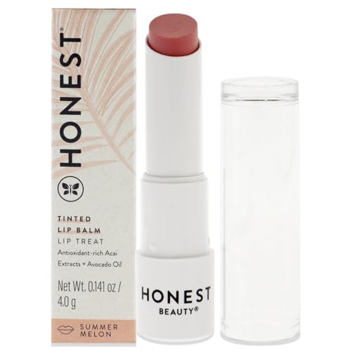 Honest Beauty Tinted Lip Balm | Antioxidant-rich Acai Extracts + Avocado Oil | EWG Certified, Vegan, Cruelty Free | Summer Melon
