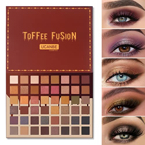 UCANBE Toffee Fusion Nude Eyeshadow Palette, 48 Neutral Shades Naked Eye Shadow Makeup Pallet, High Pigmented Matte Glitter Shimmer Make Up Kit for Women Girls UCANBE Toffee Fusion Nude Eyeshadow Palette, 48 Neutral Shades Naked Eye Shadow Makeup Pallet, High Pigmented Matte Glitter Shimmer Make Up Kit for Women Girls