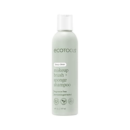 EcoTools Makeup Brush and Sponge Shampoo, Removes Makeup, Dirt, & Impurities From Makeup Brushes & Makeup Blending Sponges, Fragrance-Free, Vegan, & Cruelty-Free, 6 fl.oz./ 177 ml, 1 Count
