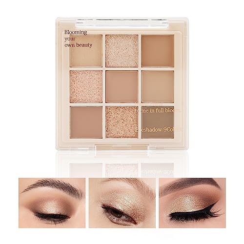 Boobeen Nude Eyeshadow Palette – Matte and Shimmer Makeup, Highly Pigmented Creamy Eye Shadow Powder, Create a Neutral Eye Look, Long Wearing