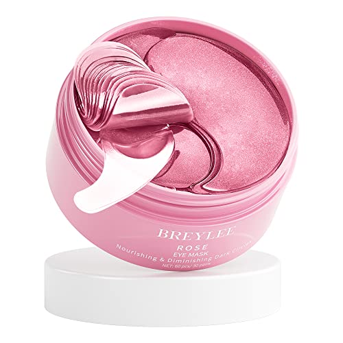 BREYLEE Rose Eye Mask– 60 Pcs – Eye Treatment Mask, Under Eye Bags Treatment, Under Eye Masks for Puffy Eyes, Anti-Aging,Anti-Wrinkle and Fine Lines, Under eye Dark Circles
