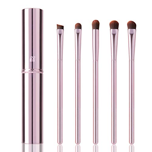 5Pcs Eyeshadow Brush Set, Portable Eye brushes, Premium Eye Makeup Brush, Eyeliner Brush, Angled Brush by YUESHENNAN (pink). 5Pcs Eyeshadow Brush Set, Portable Eye brushes, Premium Eye Makeup Brush, Eyeliner Brush, Angled Brush by YUESHENNAN (pink).