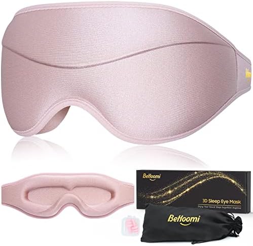 Sleep Mask, Premium Eye Mask for Sleeping, Total Blackout, Super Soft Comfort, Adjustable Fit, Upgraded 3D Ergonomic Designed Sleeping Mask for Home, Office, Travel, Meditation, Yoga, Pink