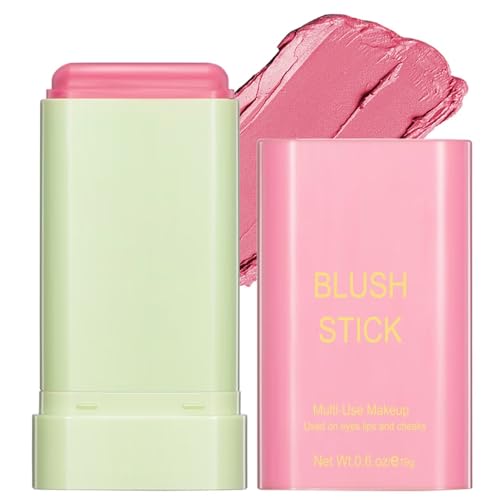 Multi-Use Makeup Blush Stick – Waterproof, Tinted Moisturizer for Eyes, Lips, Cheeks in Shy Pink