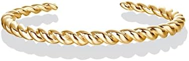 PAVOI Gold Plated Twisted Chunky Bangle Bracelet | 14K Gold Plated | Lightweight Everyday Jewelry PAVOI Gold Plated Twisted Chunky Bangle Bracelet | 14K Gold Plated | Lightweight Everyday Jewelry
