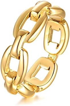 VNOX 18K Gold Plated Stainless Steel Cuff Link Ring for Women