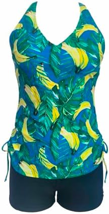 LEHOZIHEQ 2 Piece Tankini Swimsuits for Women Modest Tankini Top with Shorts Bottom Tummy Control Bathing Suit