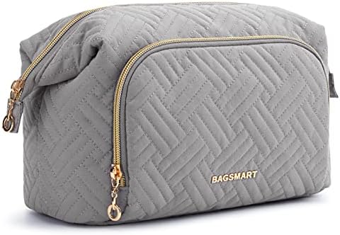 BAGSMART Travel Makeup Bag, Cosmetic Bag Make Up Organizer Case,Large Wide-open Pouch for Women Purse for Toiletries Accessories Brushes BAGSMART Travel Makeup Bag, Cosmetic Bag Make Up Organizer Case,Large Wide-open Pouch for Women Purse for Toiletries Accessories Brushes